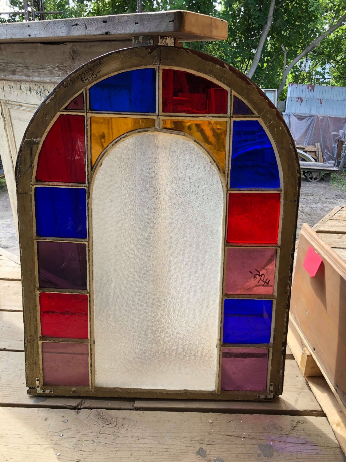 Ic3309 Arched Stained Glass Window 32 X 4125 Inches Legacy Vintage Building Materials