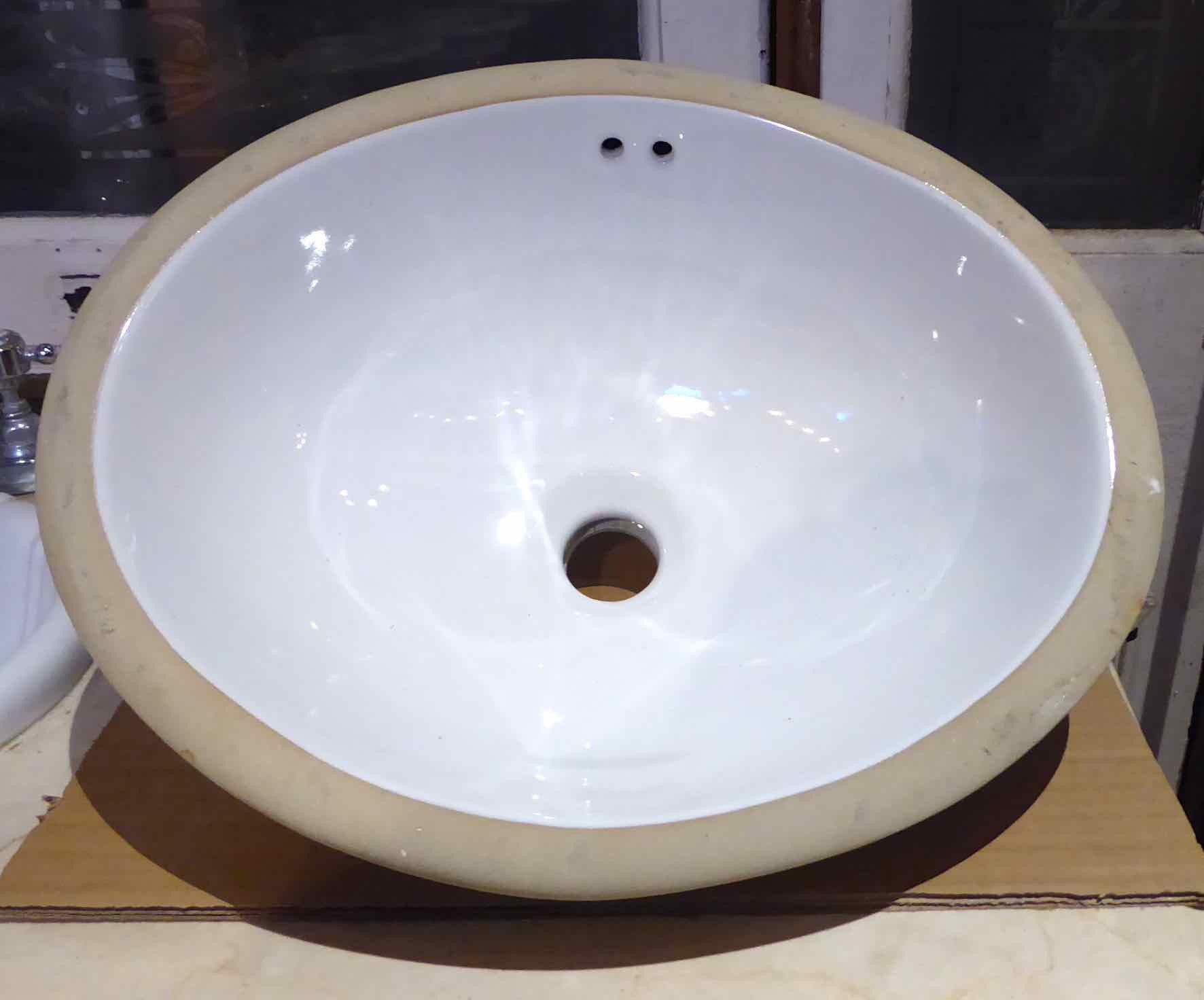 12 inch round porcelain drop in bathroom sink