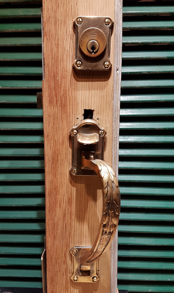 Art Nouveau Thumb Latch Entry Set  ca. 1930s (1840-1940)