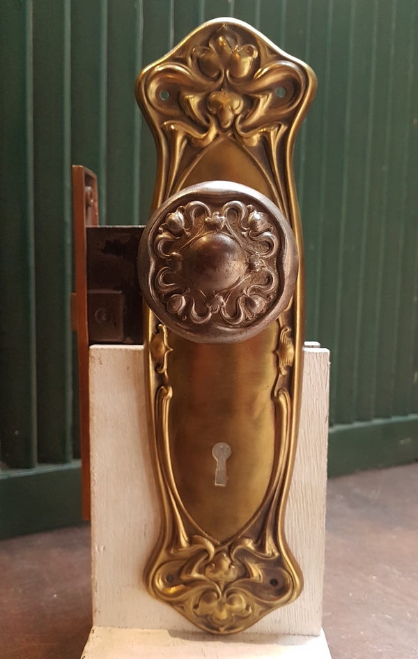 Vintage Russwin Art Nouveau Entry Set ca.1904. (1840-1940)