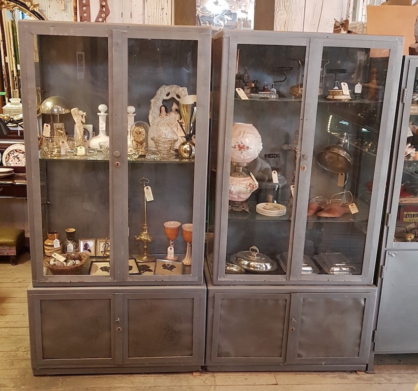 Vintage Metal and Glass Cabinet