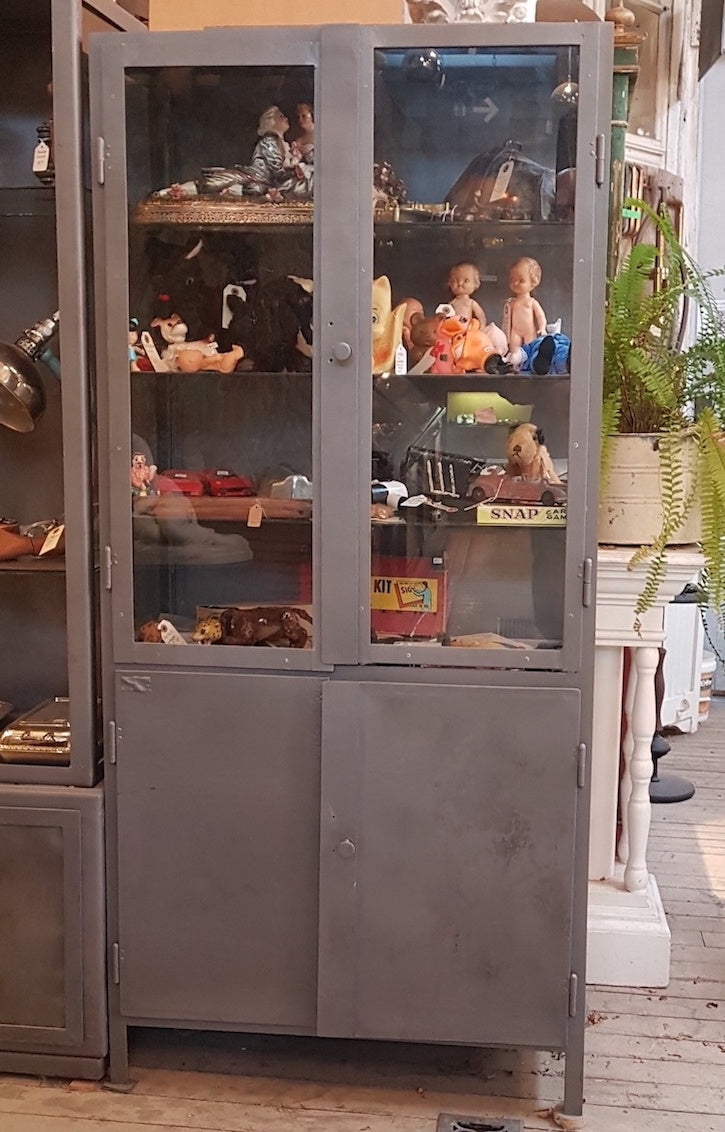 Vintage Metal and Glass Cabinet