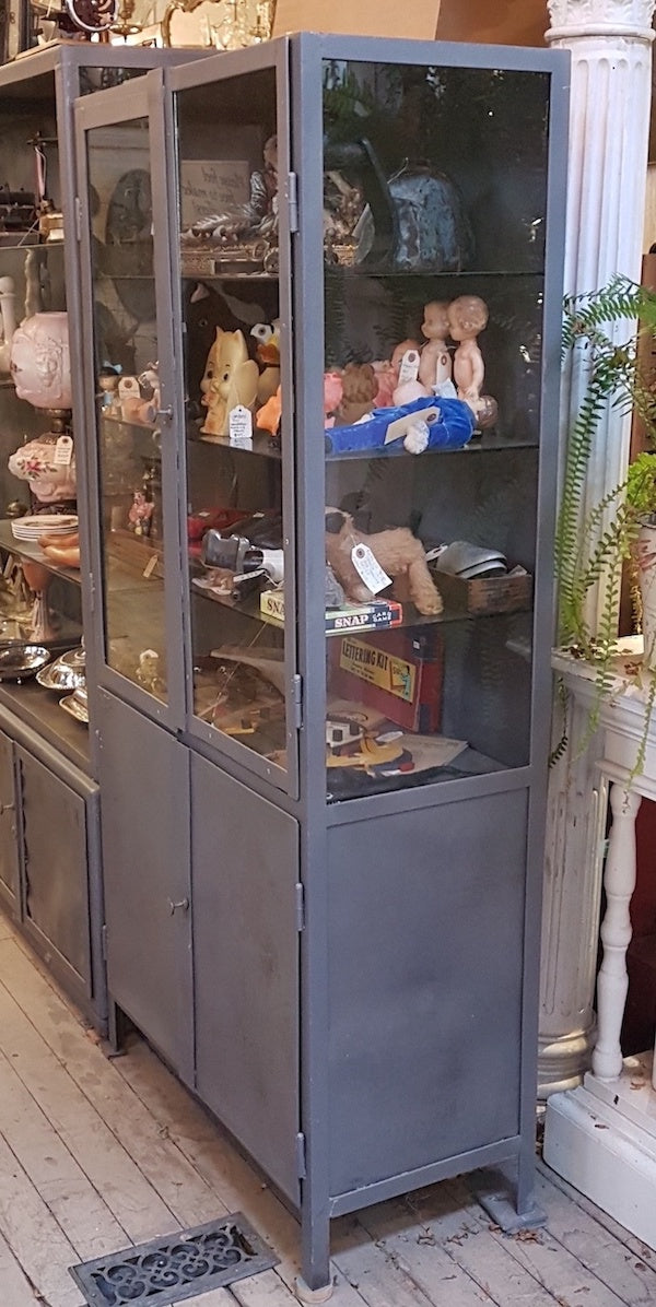 Vintage Metal and Glass Cabinet