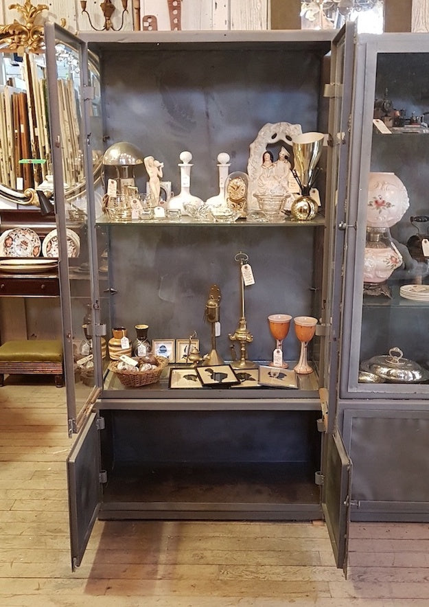 Vintage Metal and Glass Cabinet