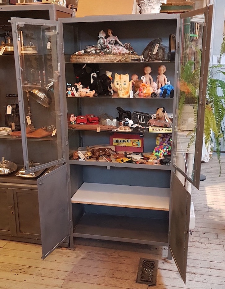 Vintage Metal and Glass Cabinet