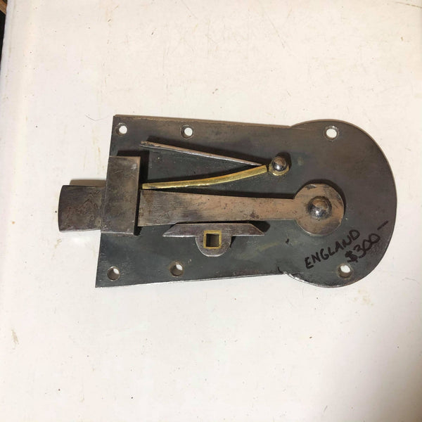 Antique Left Hand Door Wishbone Lock- Keyhole Pattern U.K. ca. 1750-1790