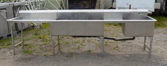 Commercial partitioned-sink Stainless Steel Washing Unit