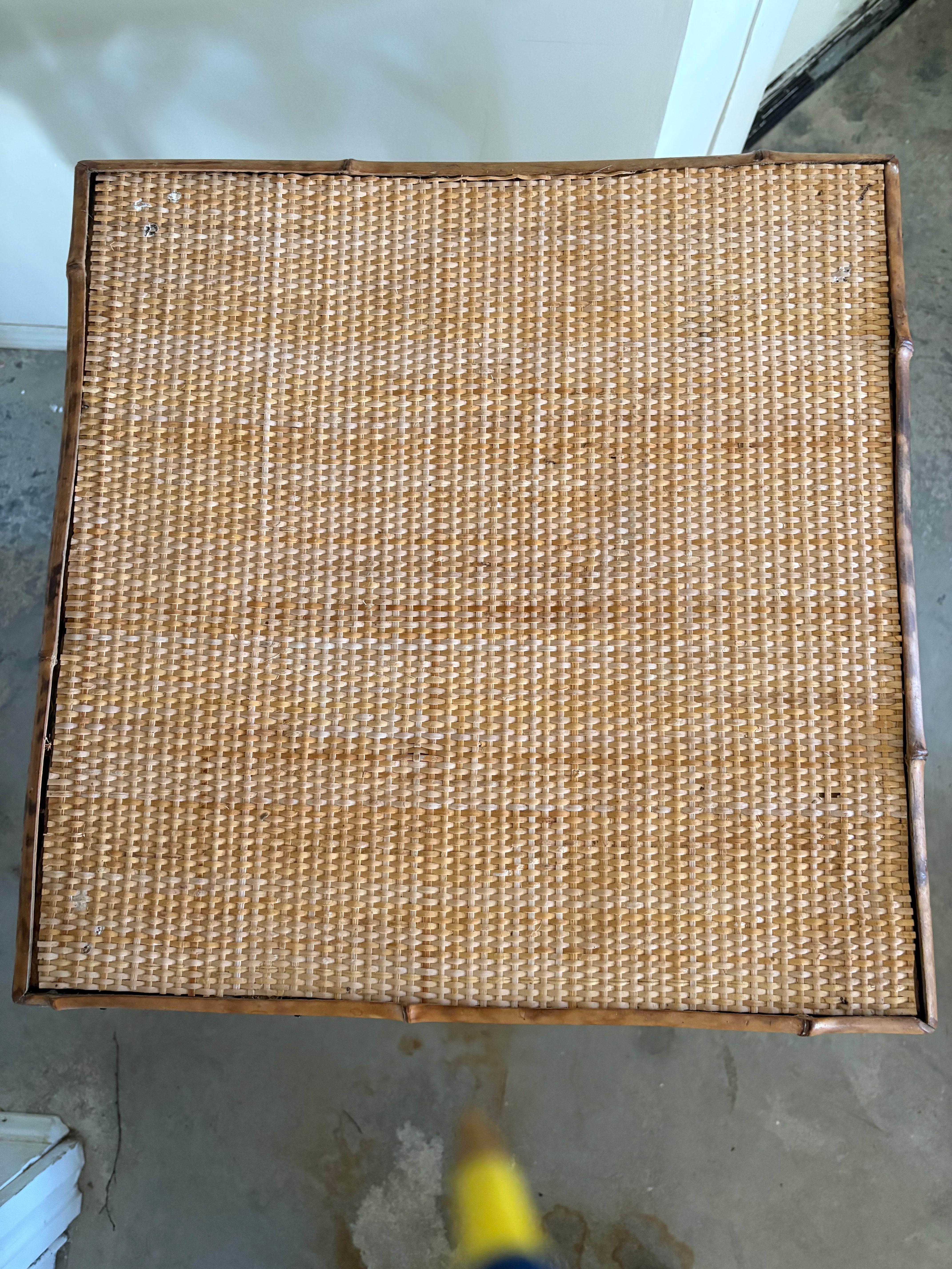 2-Tier 19th century bamboo and rattan side table