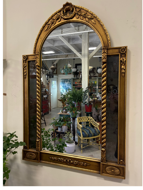 Large, ornate gilt-wood mirror in the Second Empire style