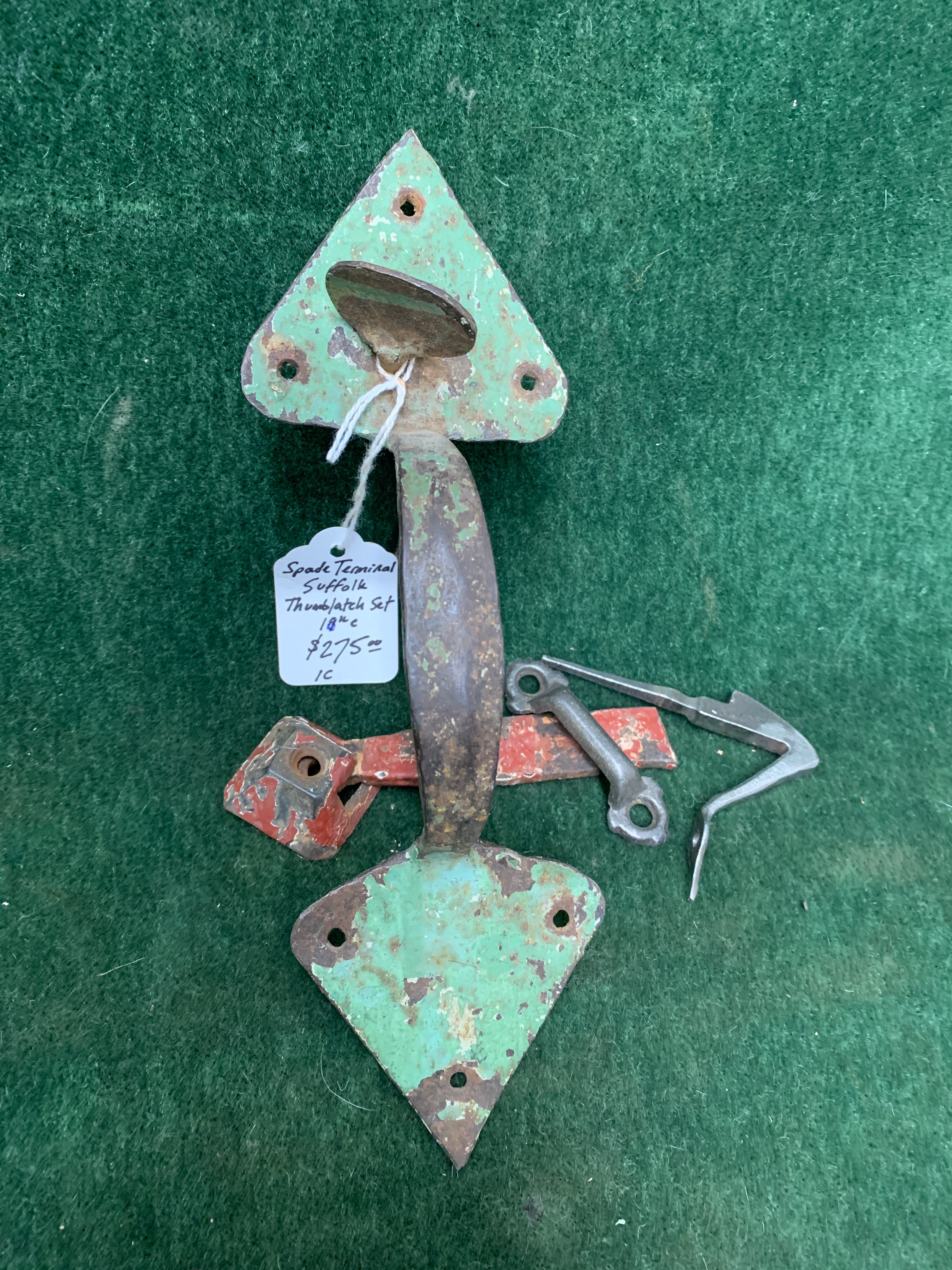 Early hand-forged Suffolk thumblatch ca. 1740-1840