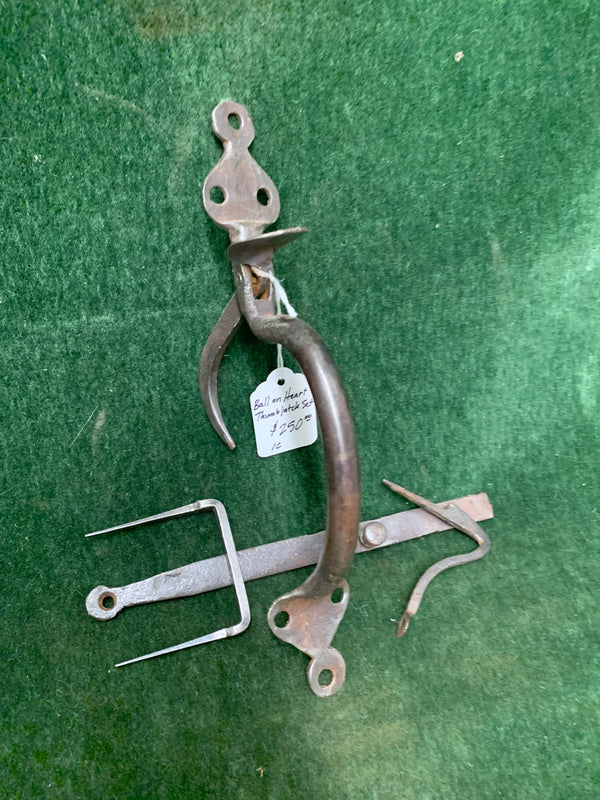 Early hand-forged, Ball-on-Heart, Suffolk thumblatch ca. 1740-1840