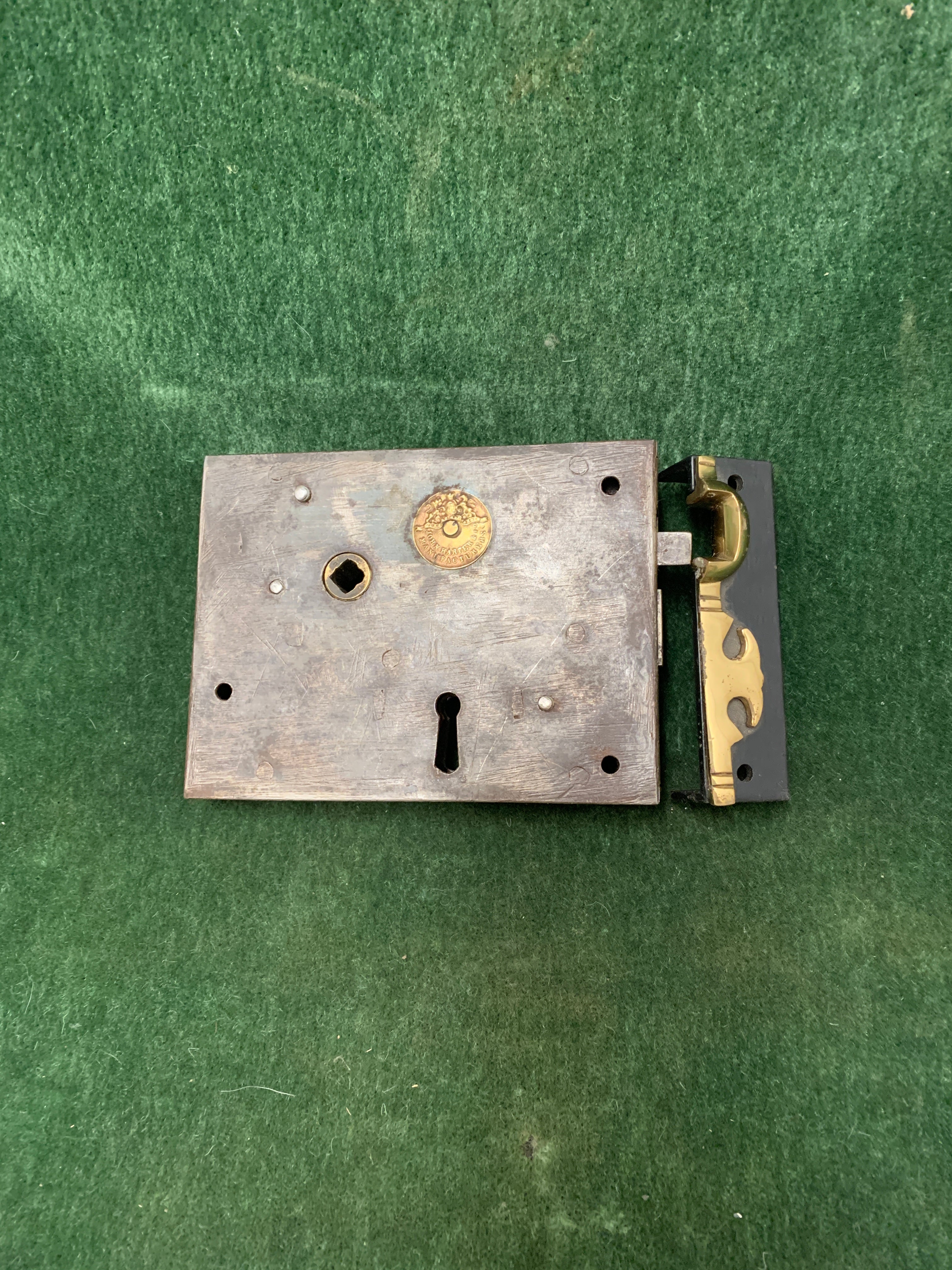 Carpenter Lock 6" x 4 1/2" for right hand door ca. 1740-1840