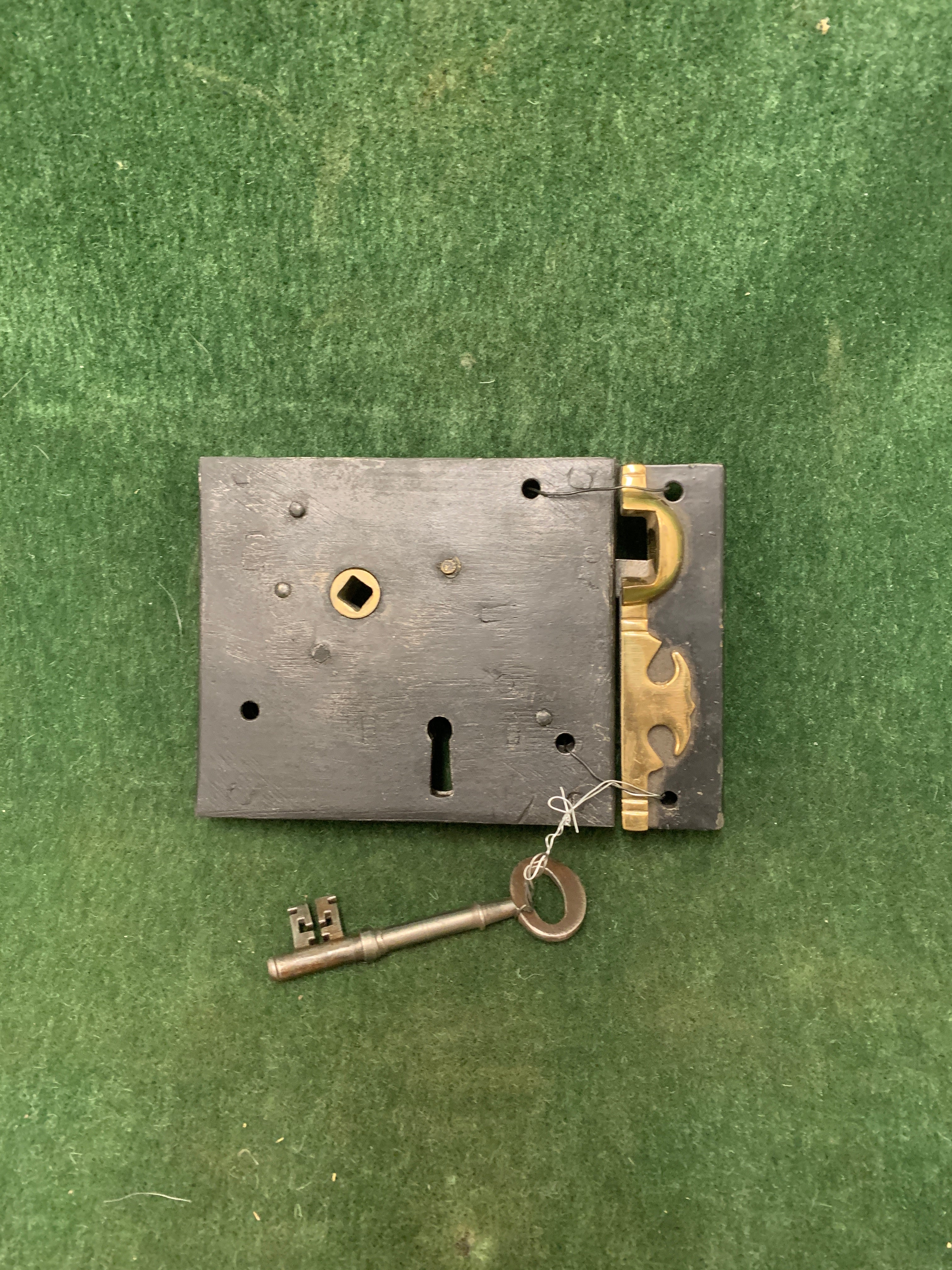 Carpenter Lock 5 1/8"x 4 3/8"for right hand door. 1740-1840