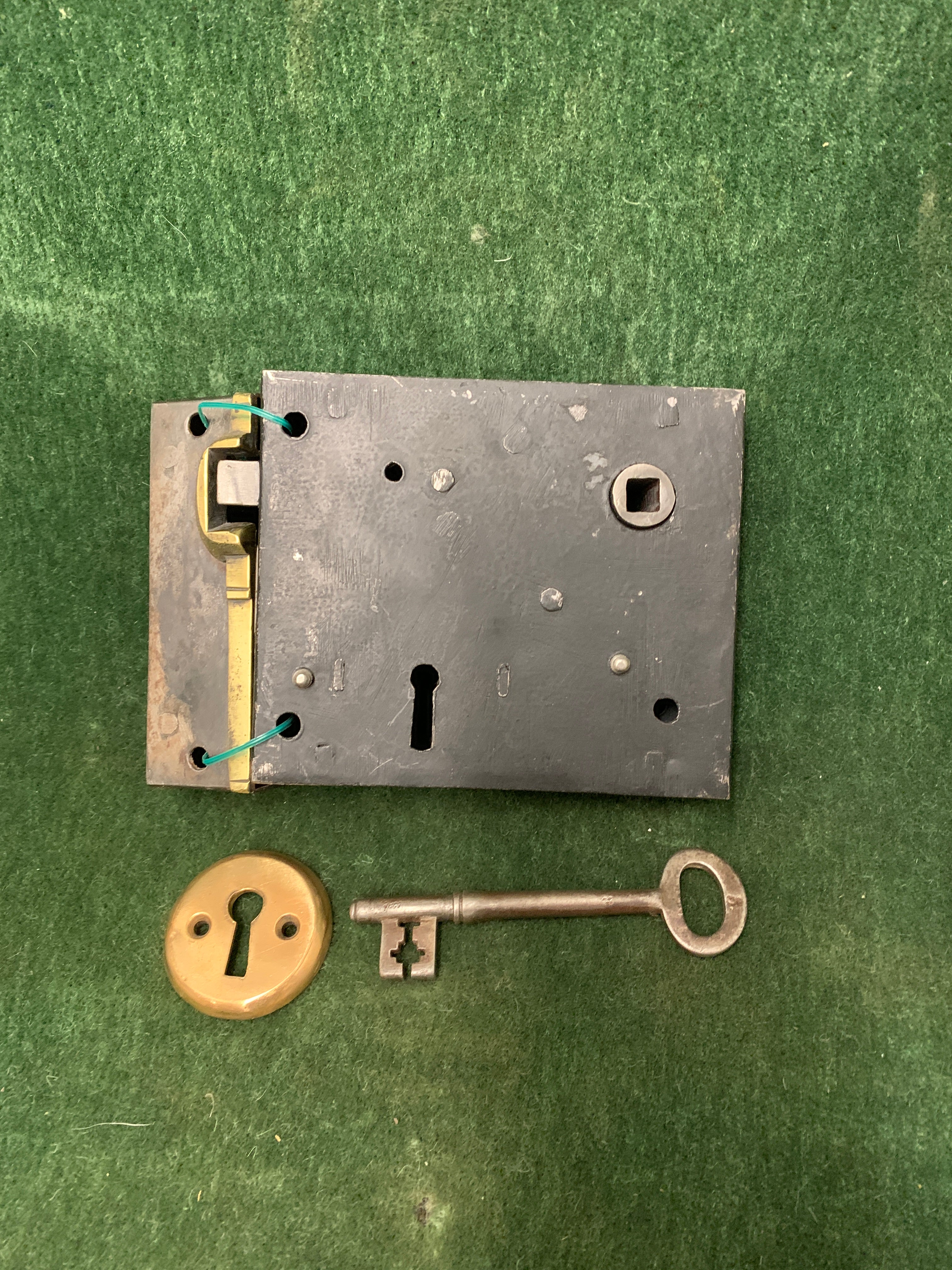 Carpenter Lock 5"x 4 1/4" for left hand door. 1740-1840