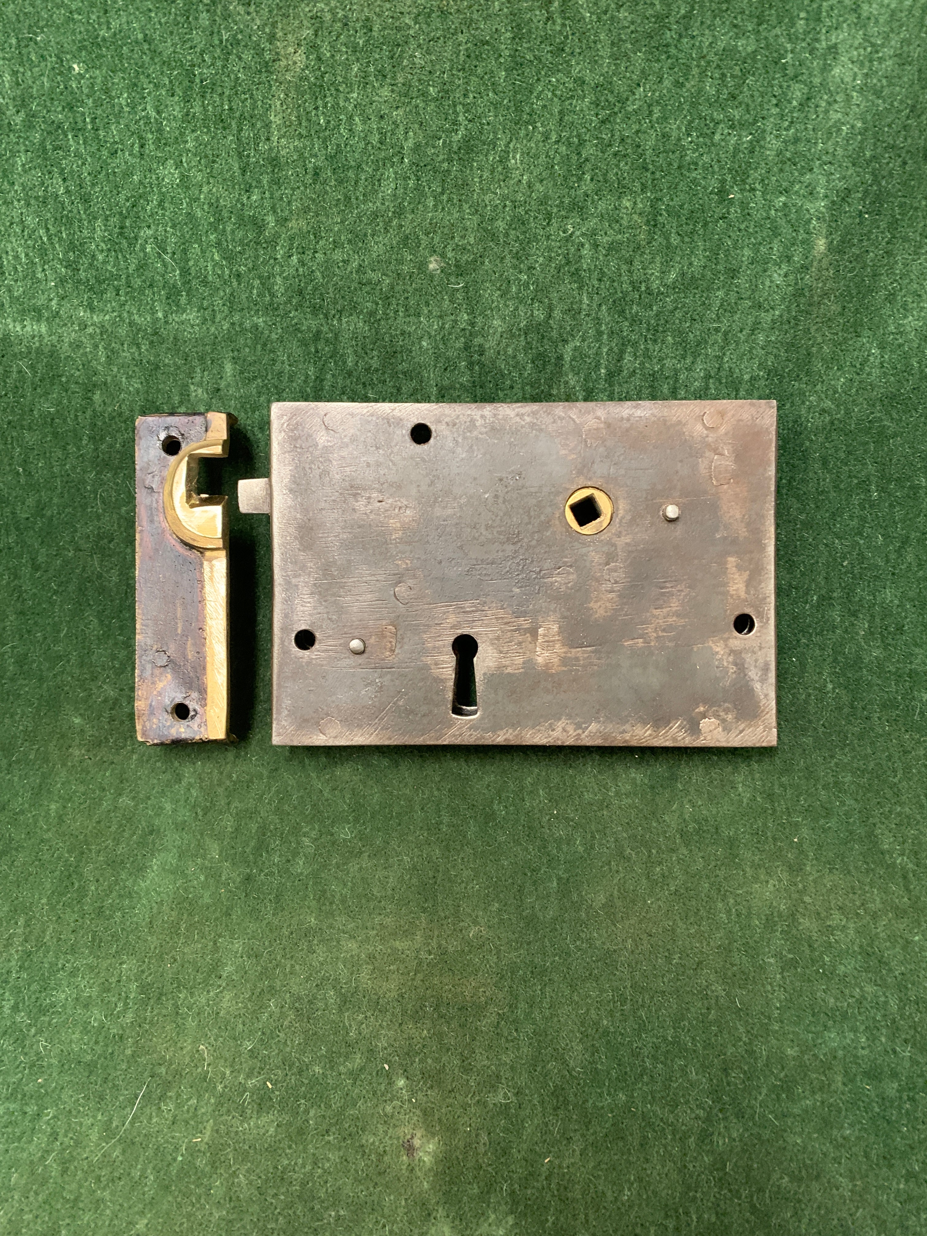 Carpenter Lock 6"x 4 1/8" for right hand door ca. 1740-1840