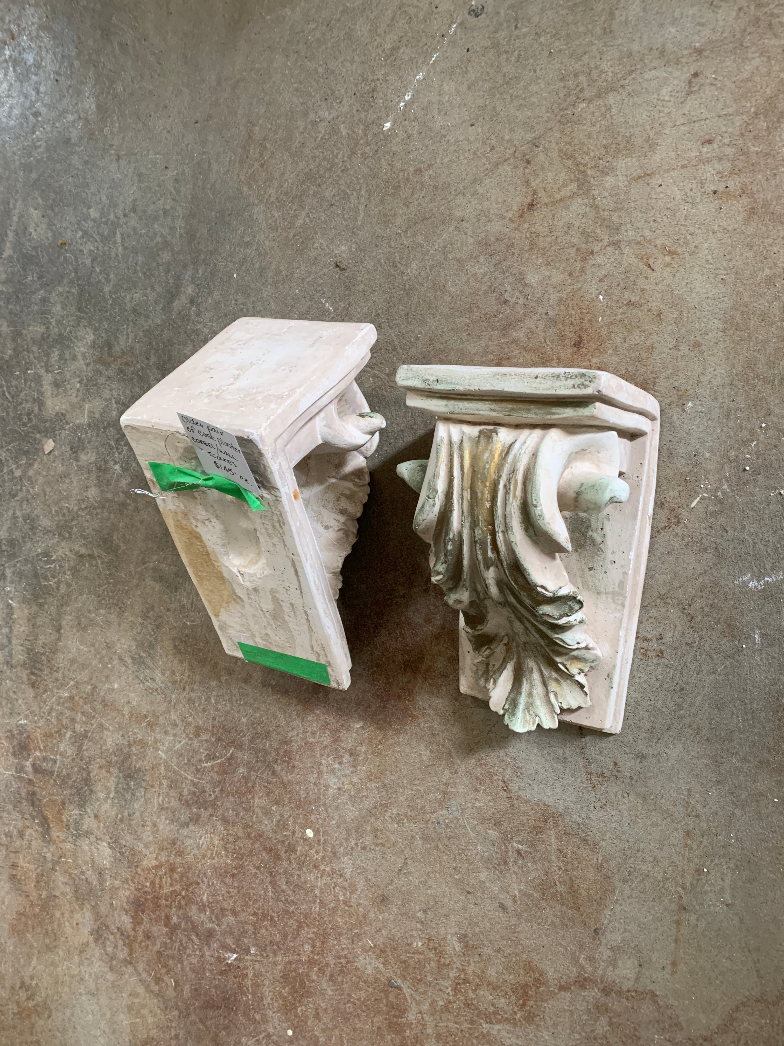 Pair of Vintage Plaster Corbels
