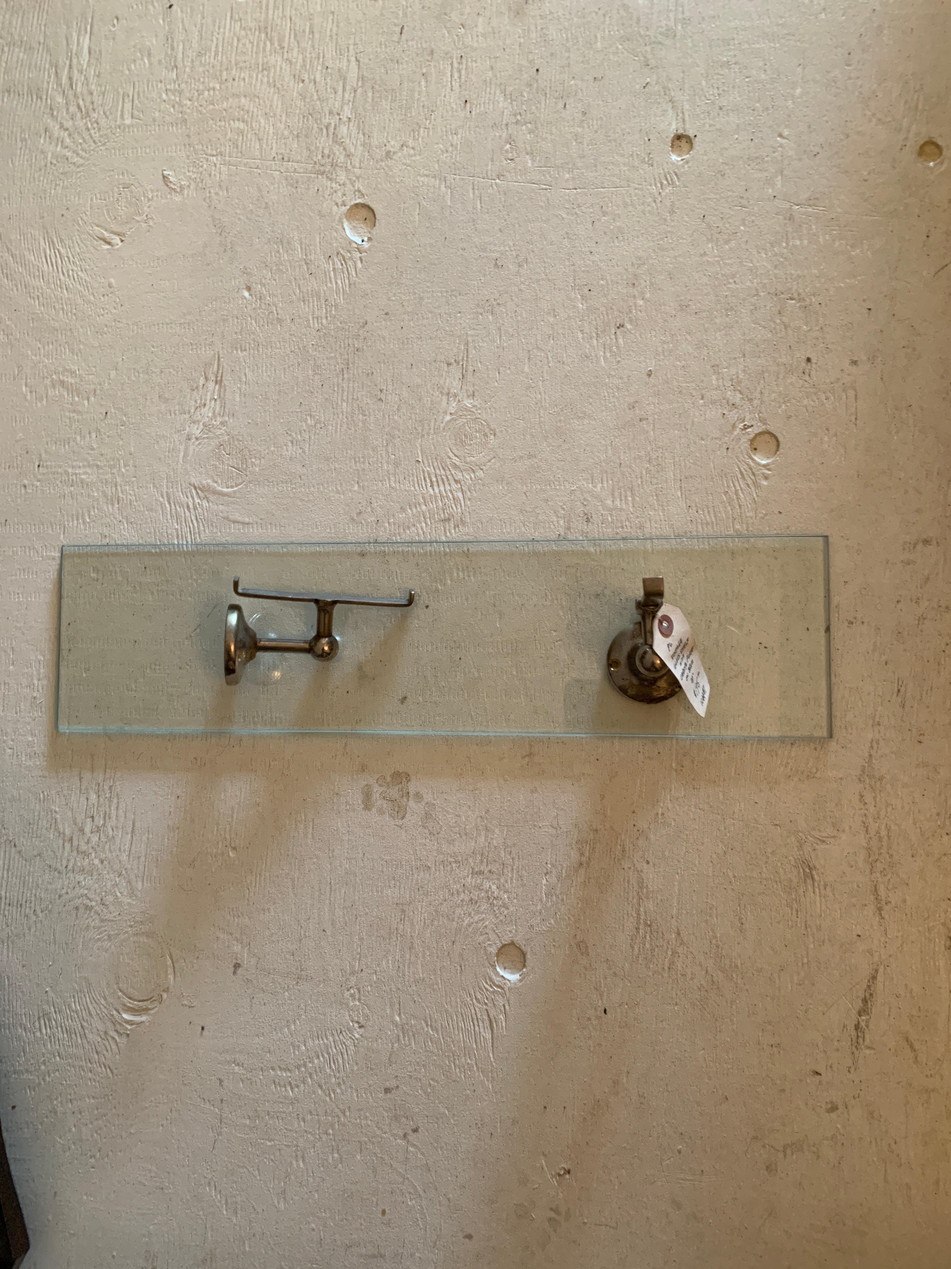 Glass and Nickel Bathroom Shelf- Victorian style-  24"x 5"