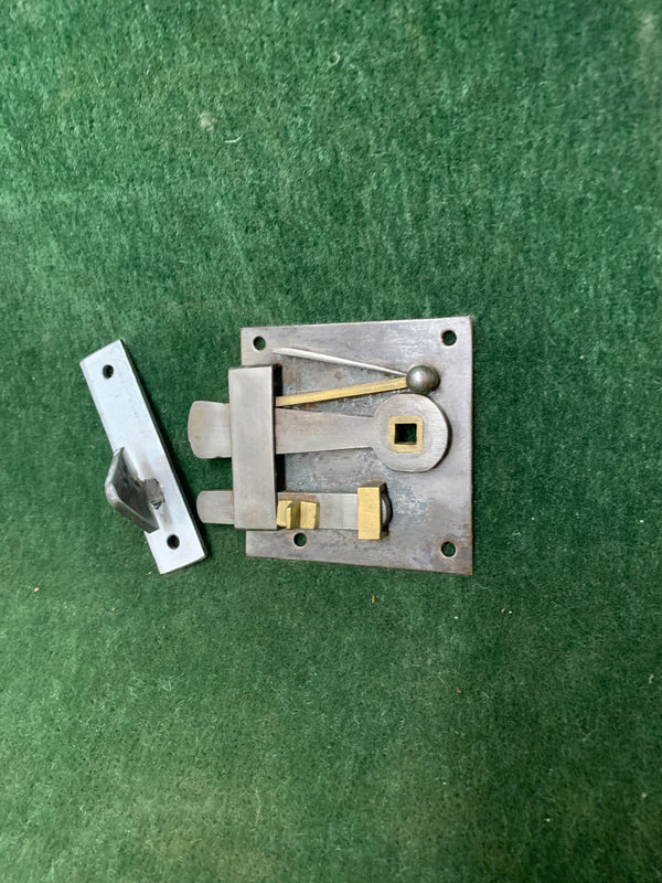Dainty Plate Latch or " Wishbone" Latch- Left Hand door 3 1/8" square-  ca. 1750-1790