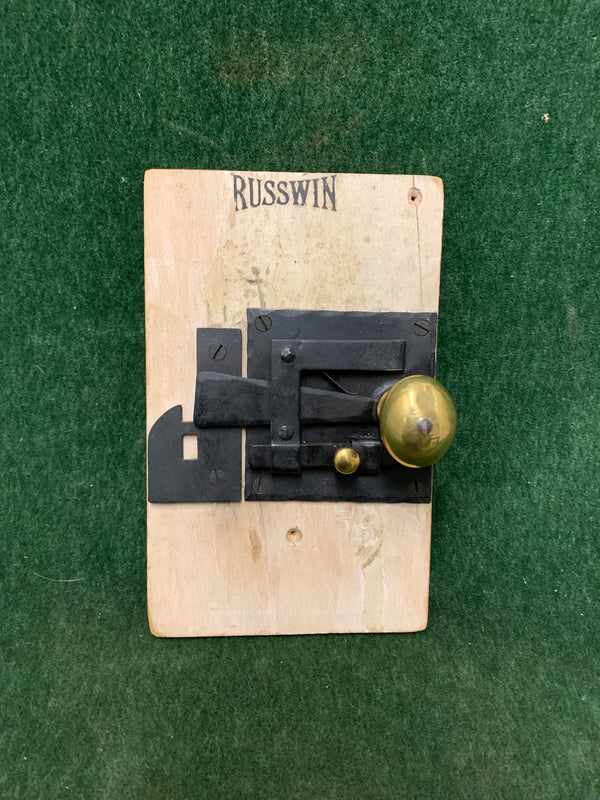 Russwin Plate Latch or "Wishbone" Latch- Left Hand door 3 1/4" square-  ca. 1750-1790 (Salesman's Sample)