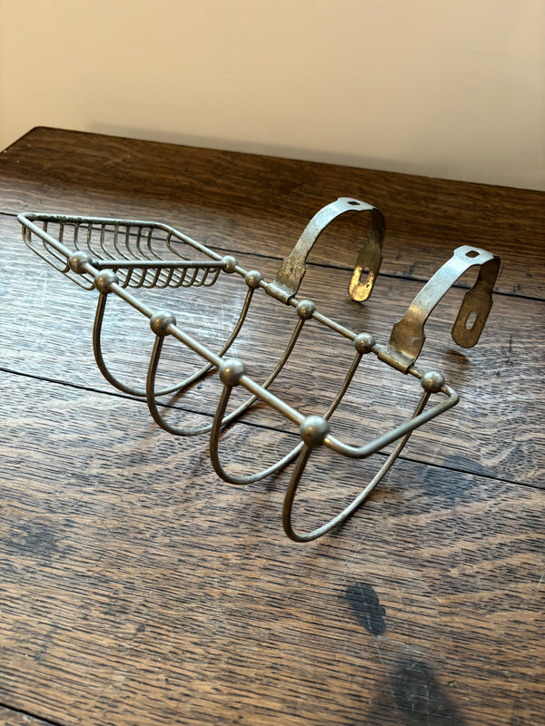 Vintage Nickel plated Soap and Sponge Holder