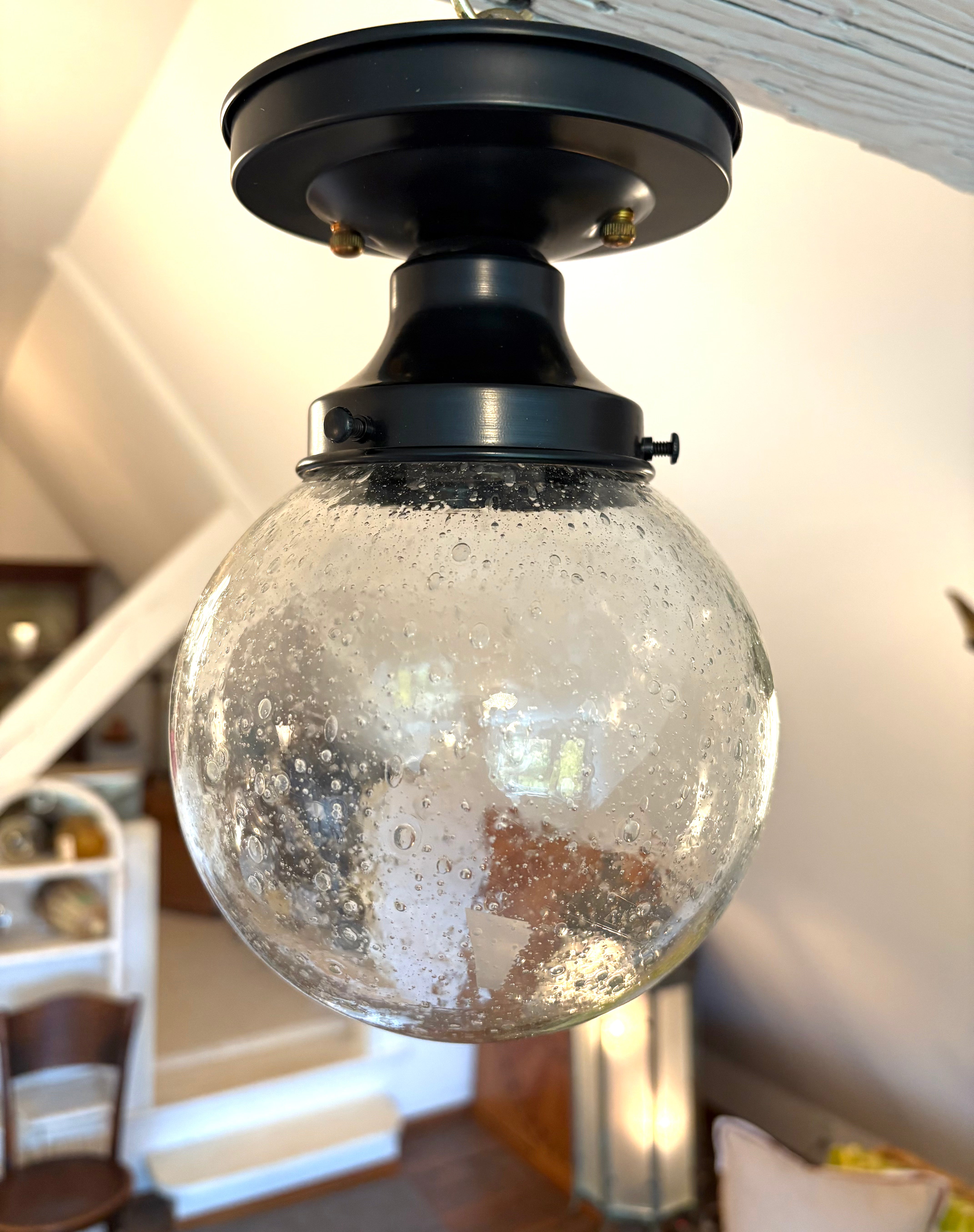 MCM seeded glass globe fixture