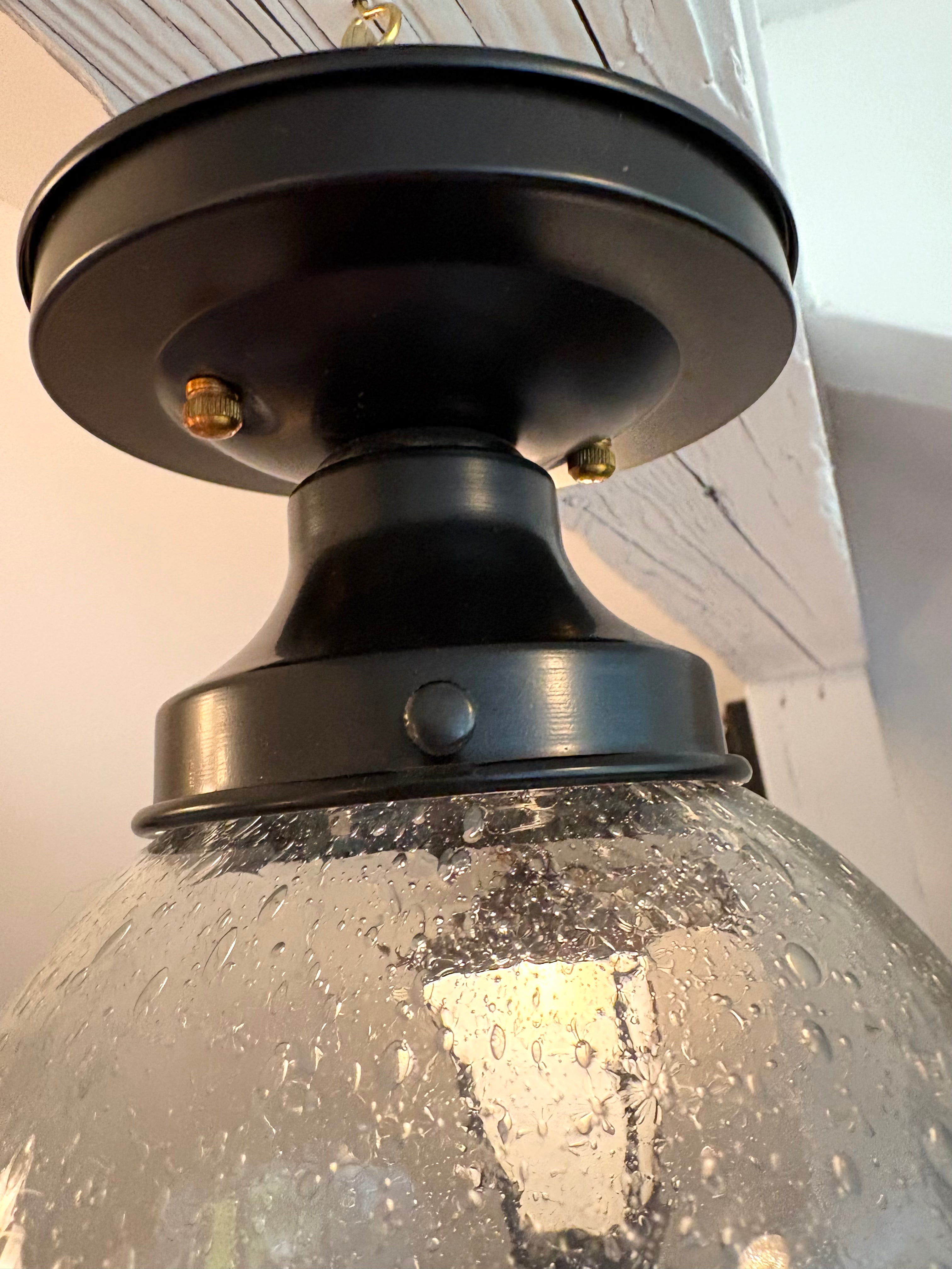 MCM seeded glass globe fixture