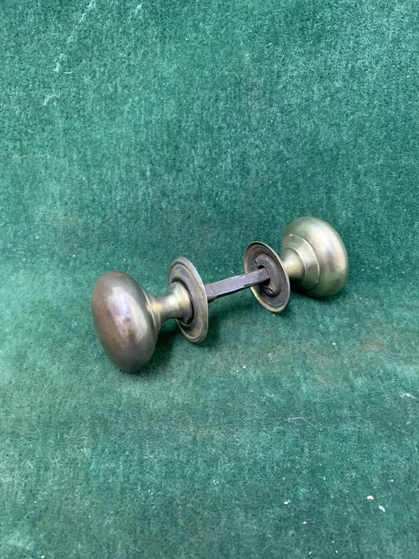Set of Georgian Brass Knobs, Rosettes & Spindle  ca. 1750  (1740 -1840)