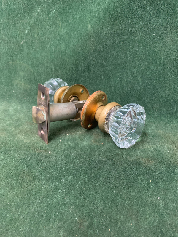 Pressed Glass Knobs, Rosettes and tube latch ca. mid-1800s (1840-1940)