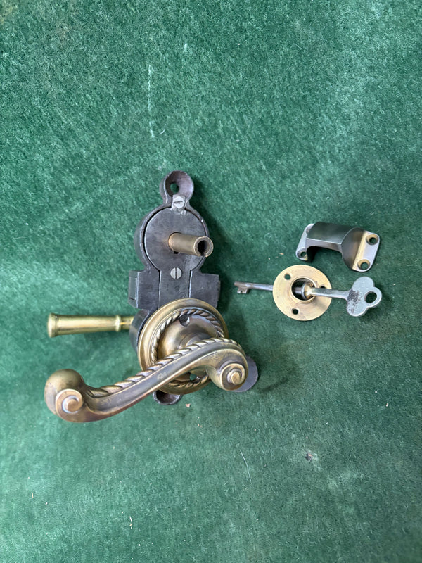 Extraordinary Antique Rimlock for Left-Hand door. - Eastern Europe. ca. mid-1800s. (1840-1940)
