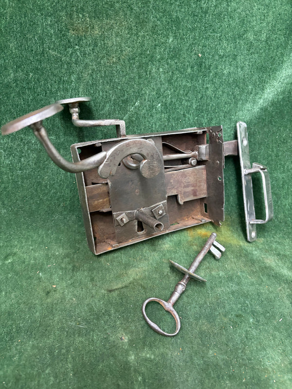 Unusually Ornate Elbow Antique Lock for Left Hand door. - Eastern Europe. ca. early 1800s. (1840-1940)