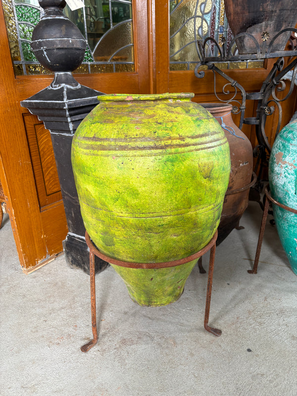 Chartreuse Olive Pot with Stand