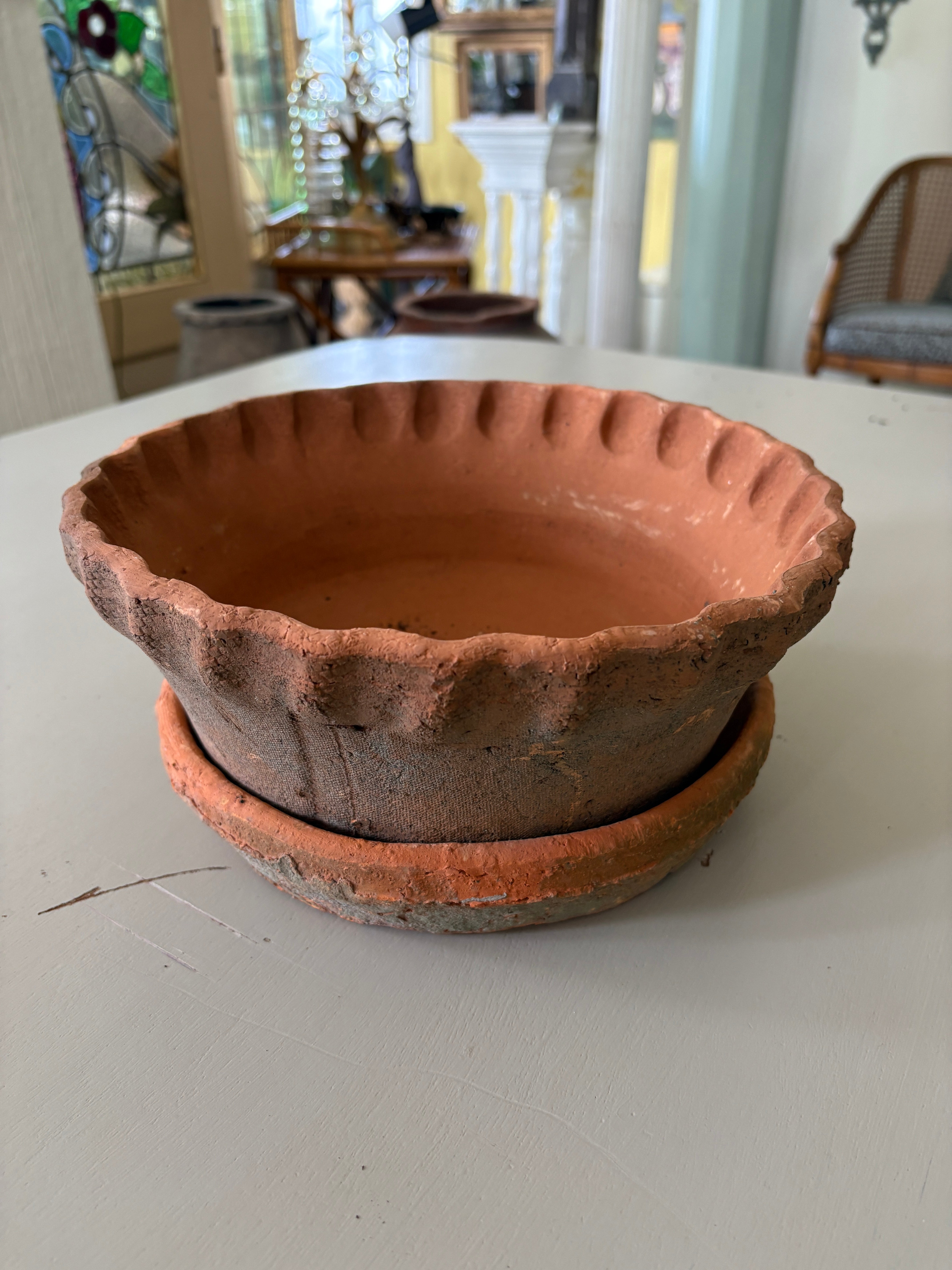 Frilly Edge Terra Cotta Dish Garden