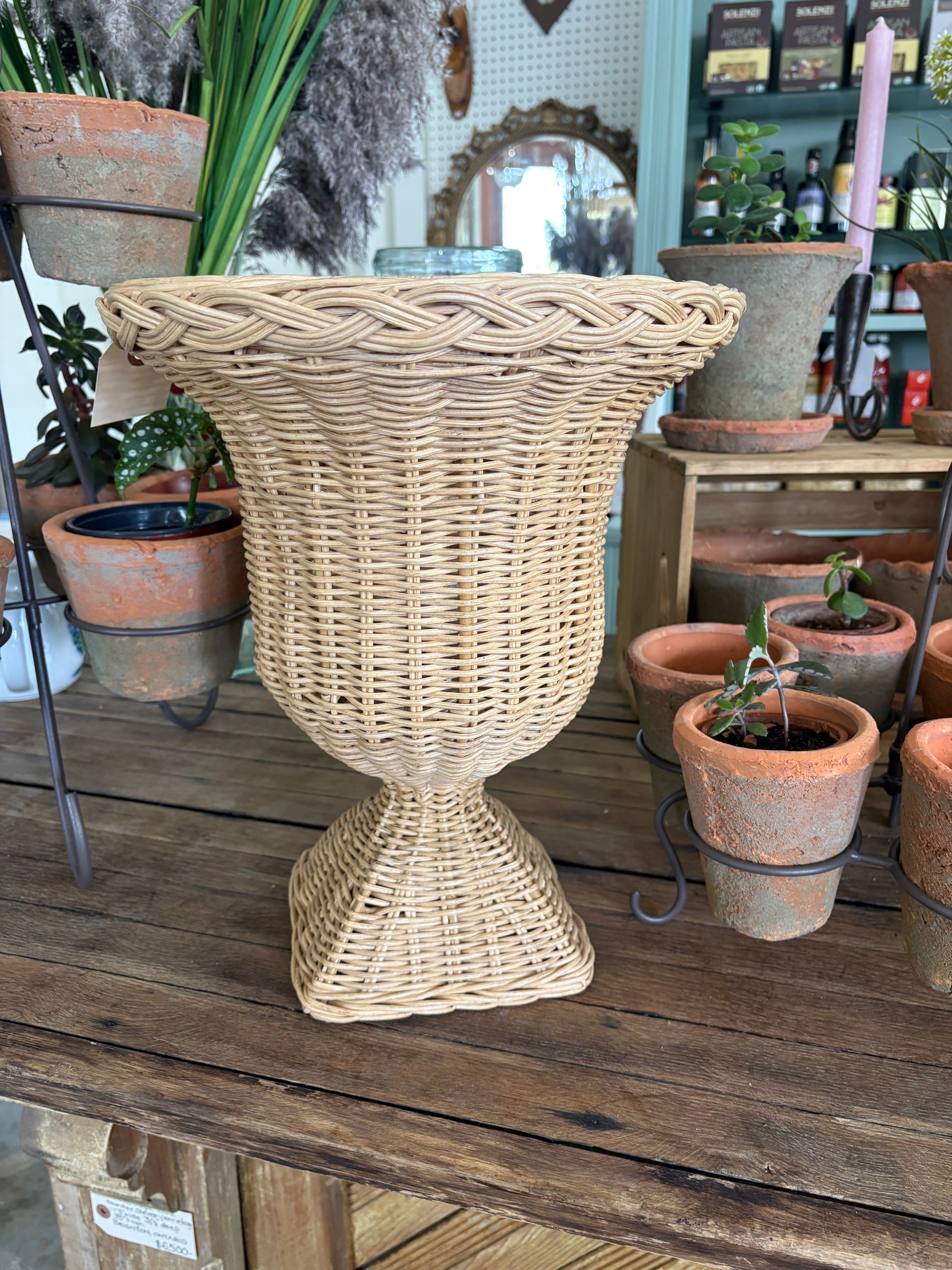 Rattan Urn