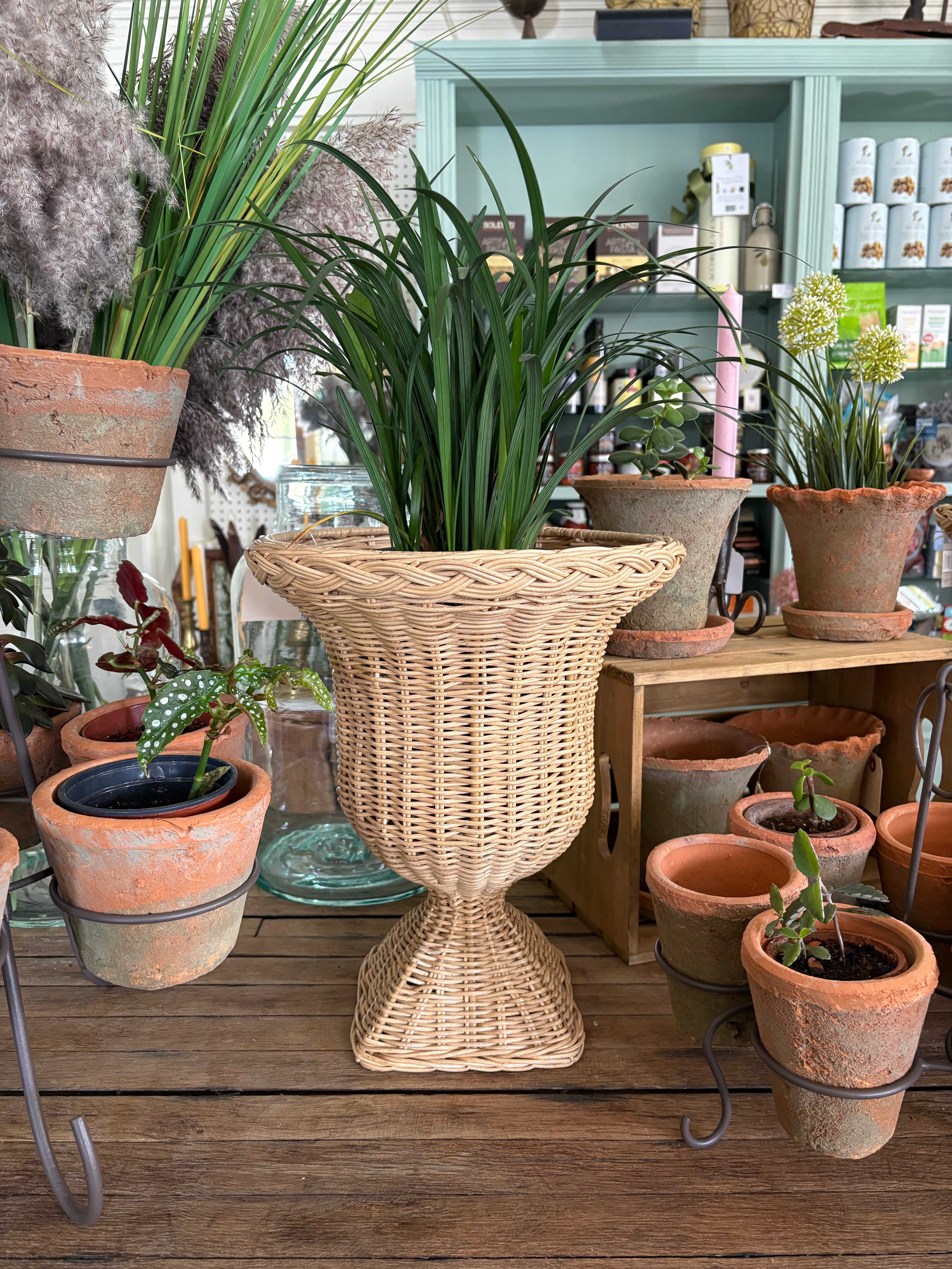 Rattan Urn
