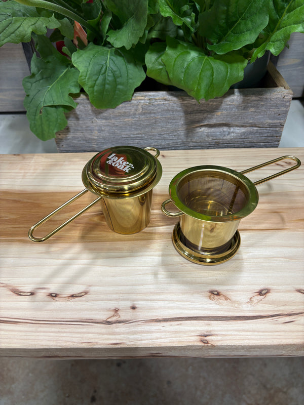 The Gold Goddess Tea Strainer