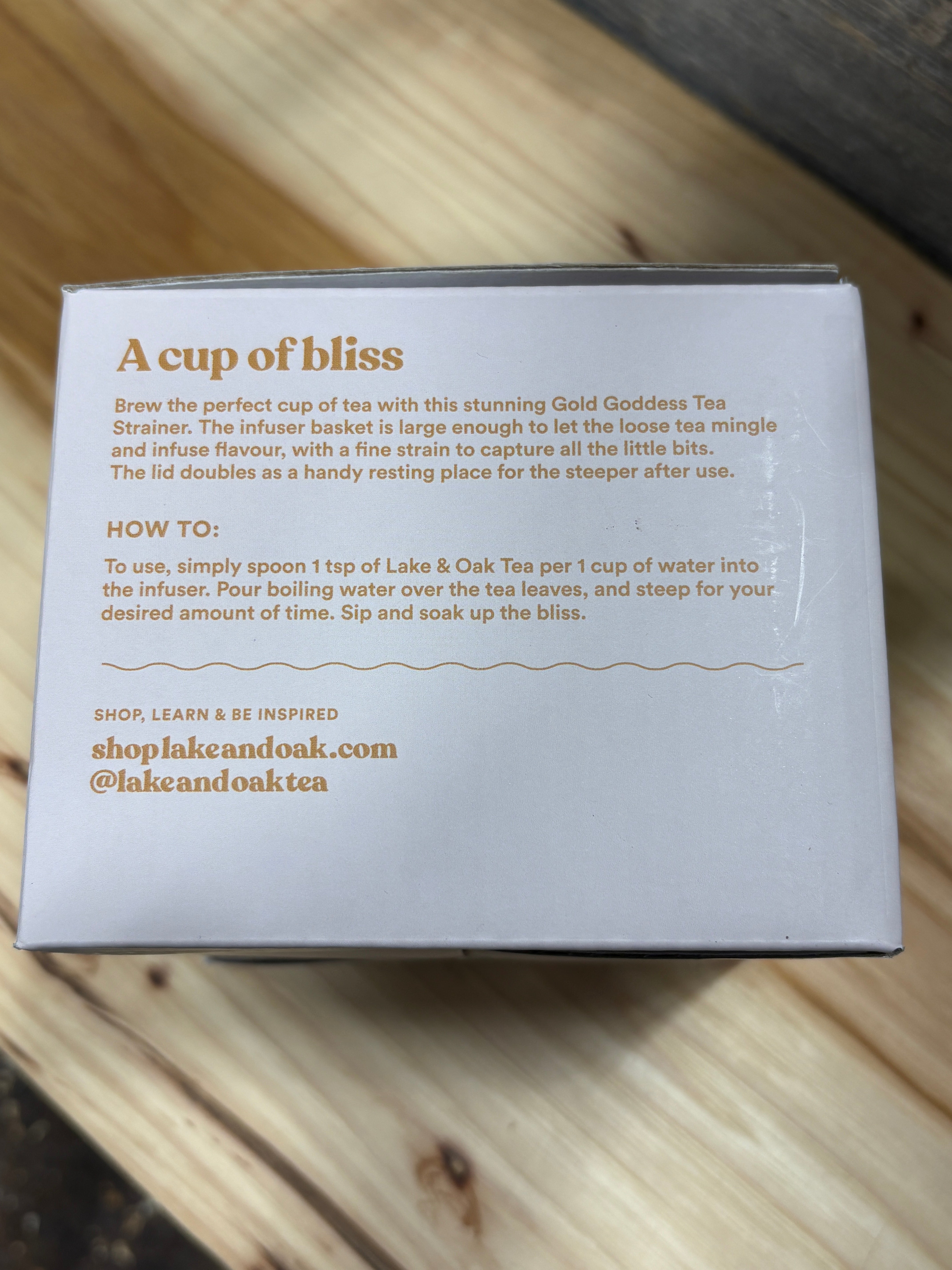 The Gold Goddess Tea Strainer