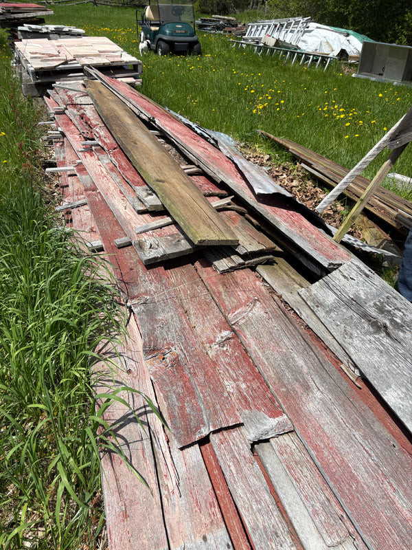 Authentic Red Painted Barnboard