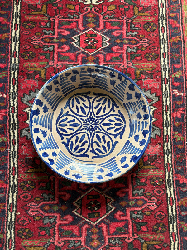 Antique Spanish Fajalauza Earthenware Lebrillo Bowl