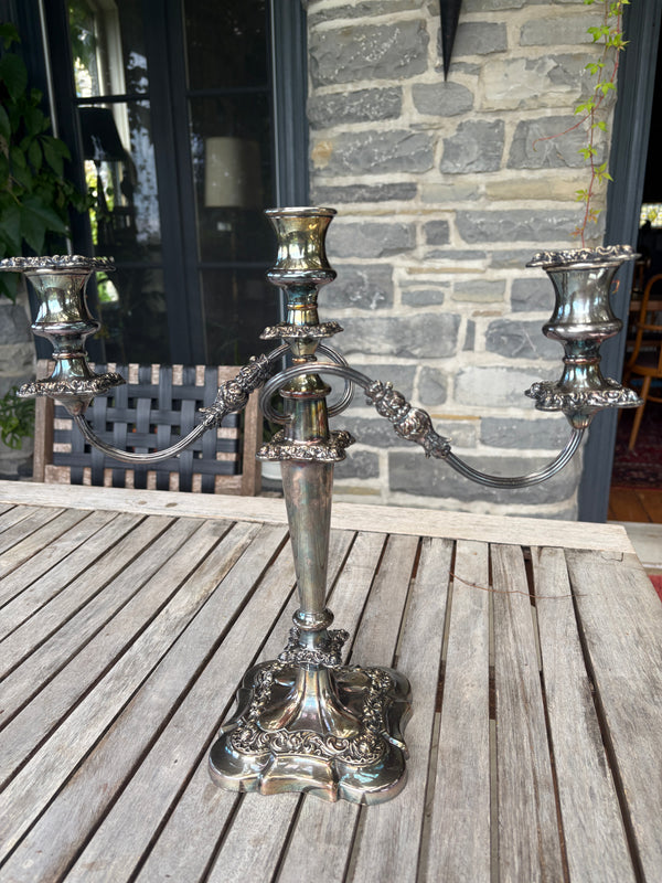 Old Sheffield-Look Silver Plated Candelabra