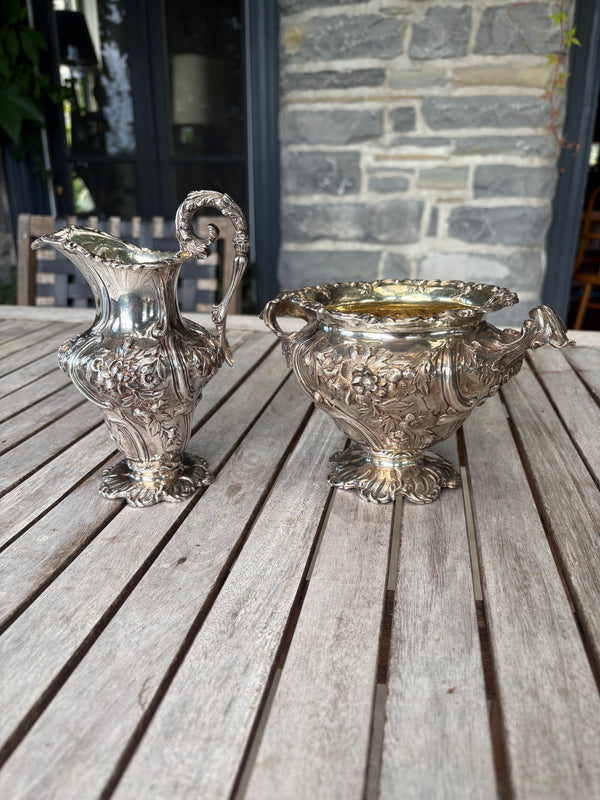 Carl Fischer Silver Creamer & Sugar Bowl