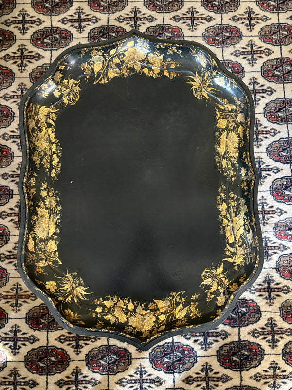 Antique 19th-Century Victorian Papier-Mache Tray Table