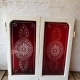 Pair of red flash glass windows