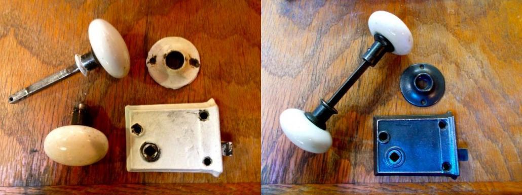 Before & After antique hardware refurbishing