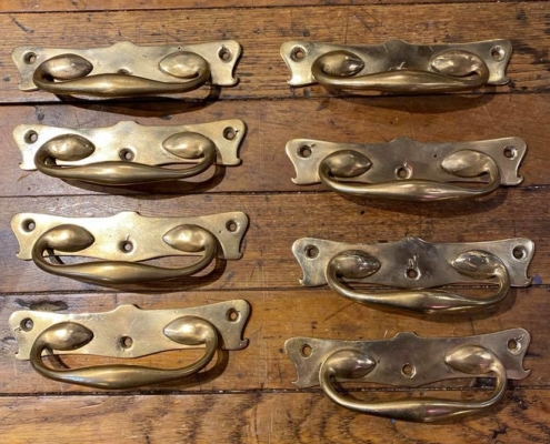 Set of 8 Antique Brass Pulls