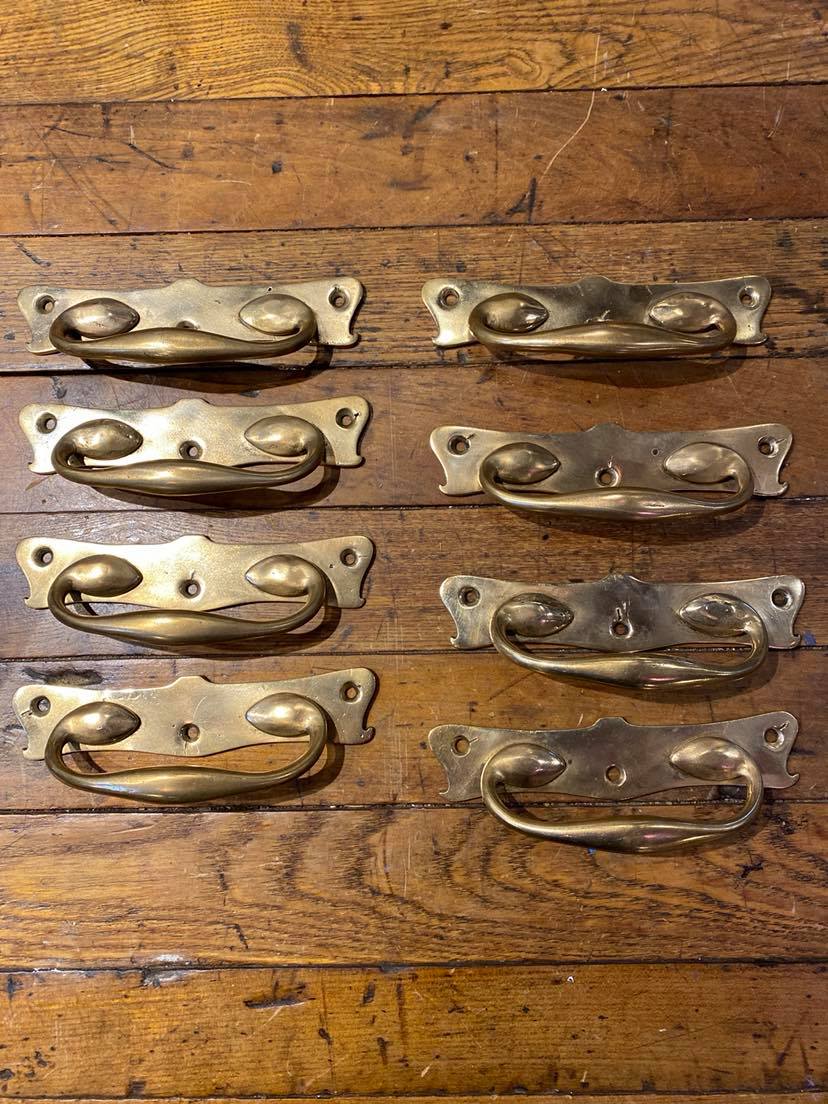 Set of 8 Antique Brass Pulls