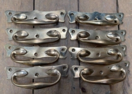 Set of 8 Brass Art Nouveau Pulls