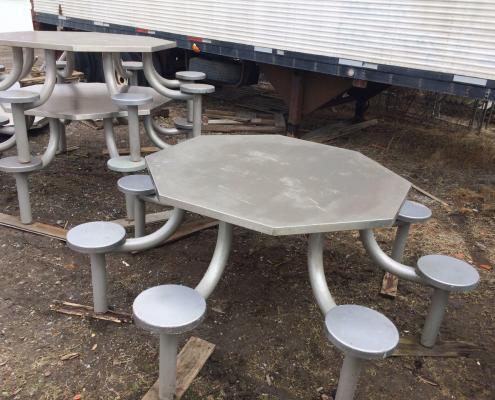 Old Stainless steel prison/cafeteria table