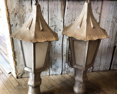 Pair of aluminum sconces