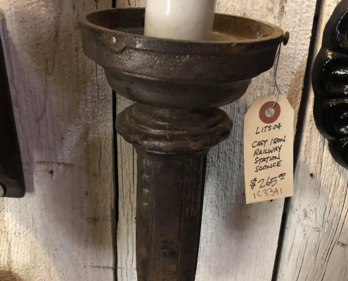 Antique cast iron railway sconce