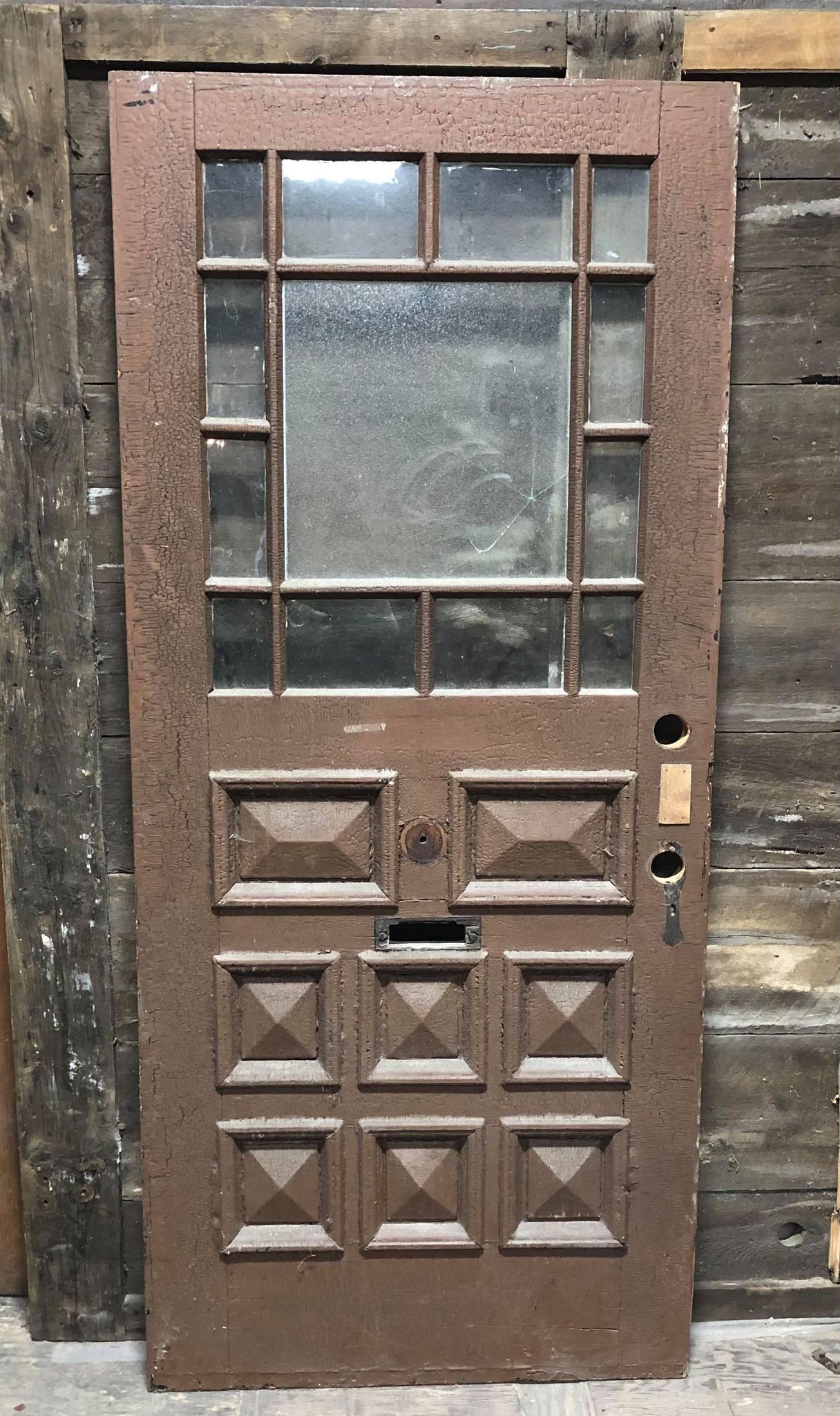 Antique glazed entry door